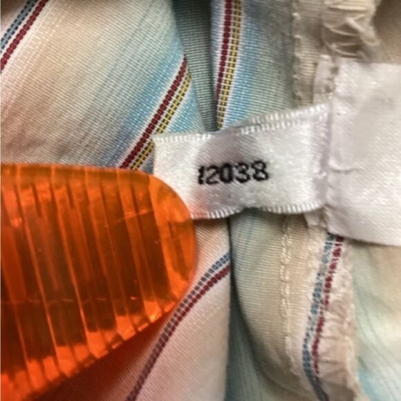 Express Design Studio Women’s Classic Fit Button Front Stripe Shirt, Tan, sz 0 - Picture 5 of 5